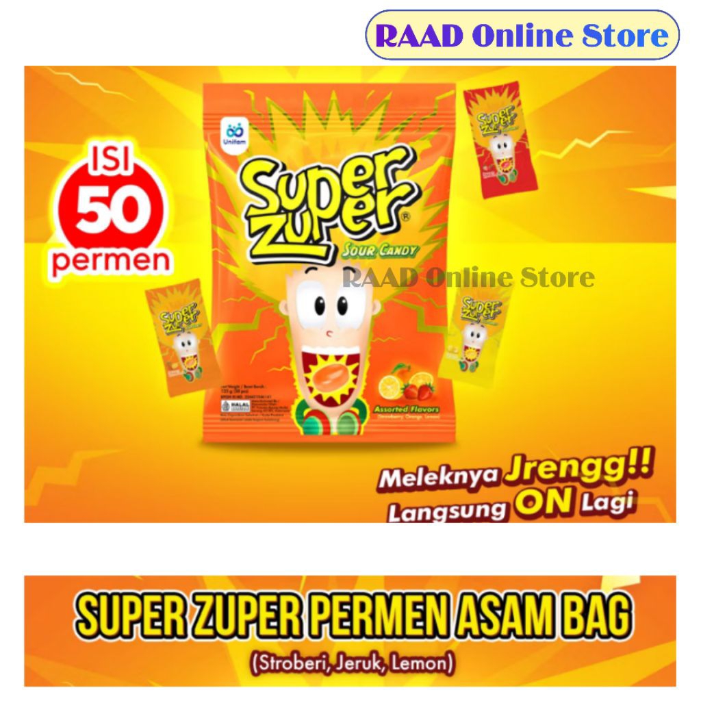

Permen Super Zuper per Bag isi 50 bungkus