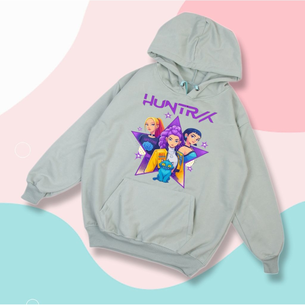 Jaket Hoodie Anak Perempuan Sweater Hudi Anak Cewe Huntrix Terbaru Usia 3 5 6 7 8 9 10 11 12 13 15 T