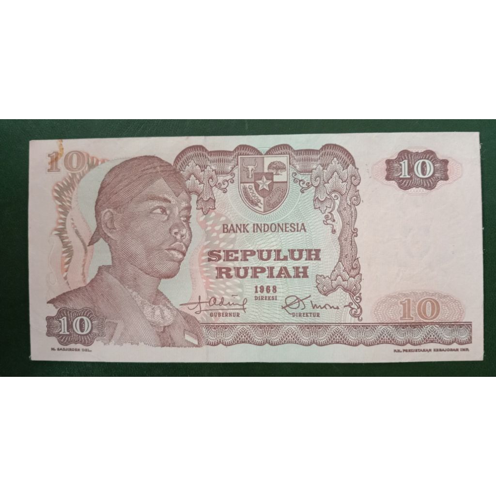 UANGKUNO 10 RUPIAH SUDIRMAN THN 1968