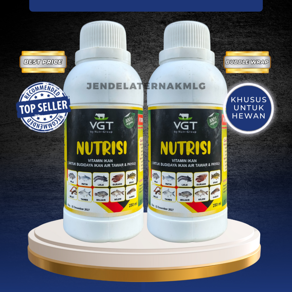 VGT Nutrisi 250ml Untuk Ikan - Nutrisi Organik Penggemuk, Mempercepat Pertumbuhan Ikan dan Udang