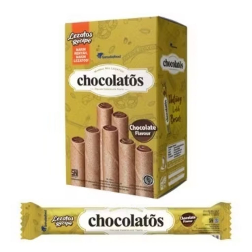 

Chocolatos Wafer roll Chocolate (1box isi 24pcs)