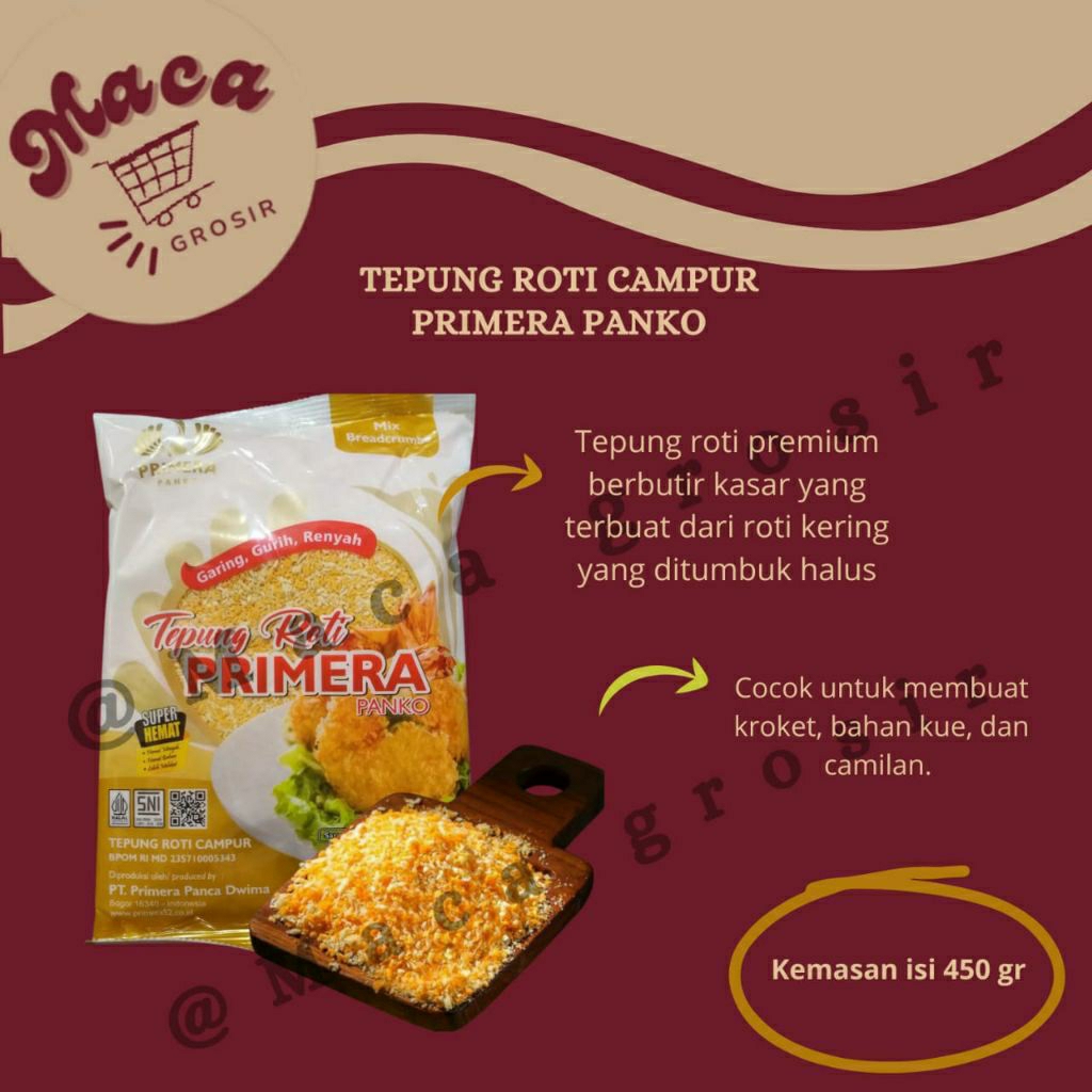 

tepung roti mix kemasan (primera panko) 450gr