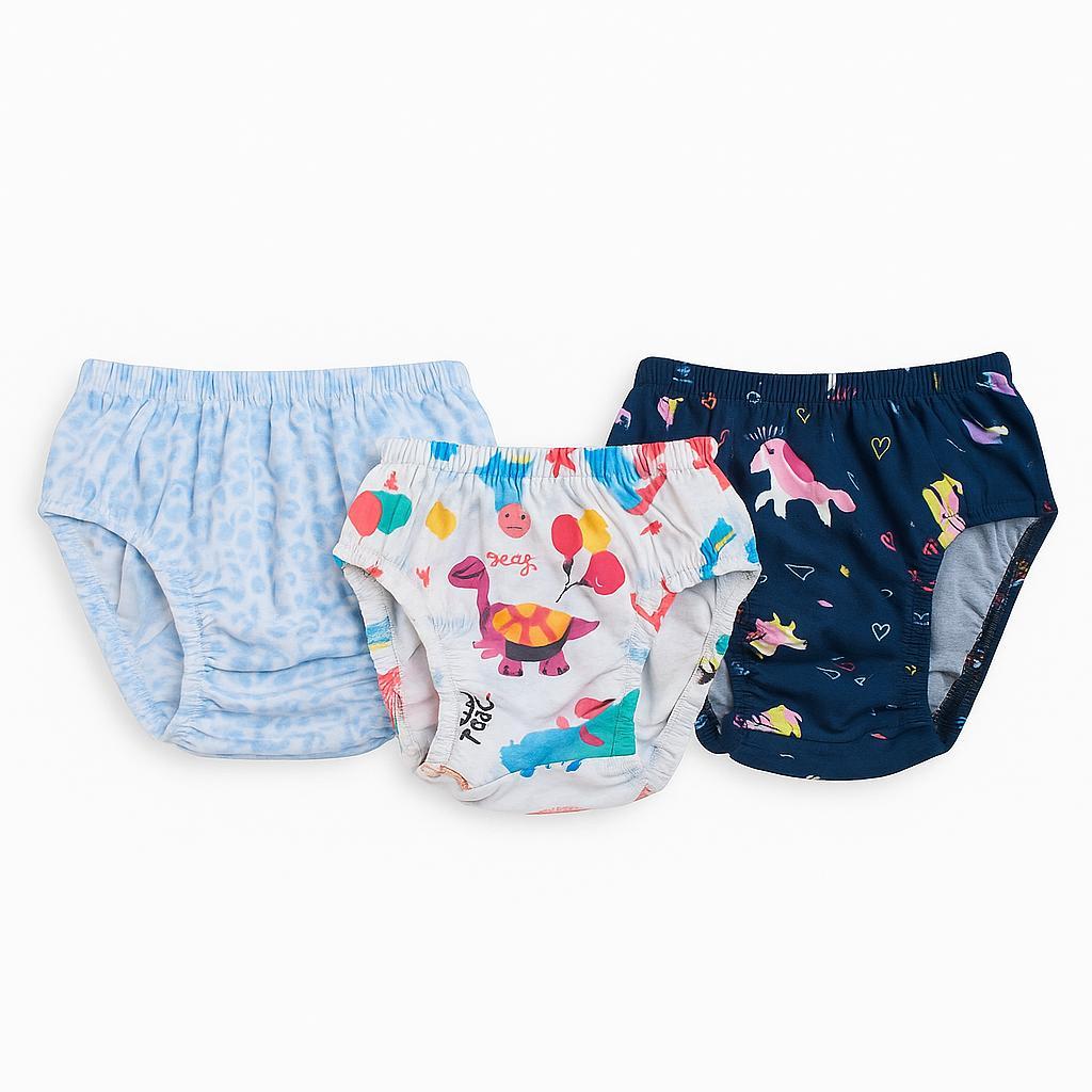 12 PCS Celana Dalam Anak Perempuan Cewek Motif LEDING Printing Gambar Bunga Polkadot Anime Gradasi