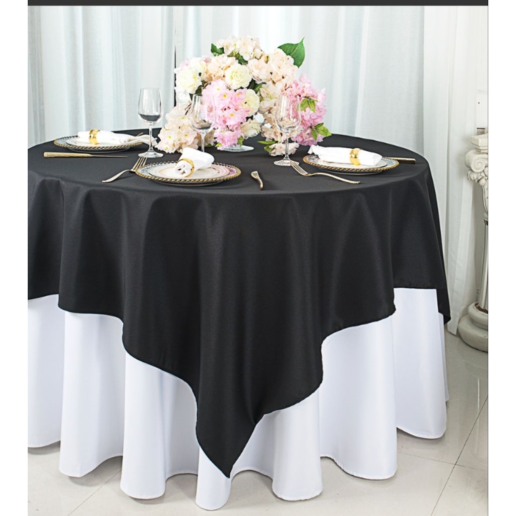 Runner table / runner meja bulat polos model  persegi