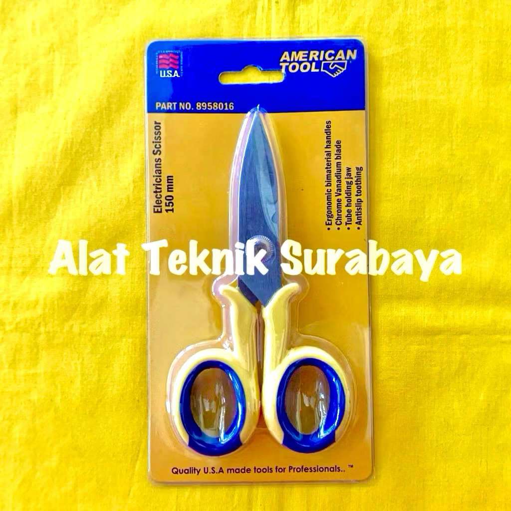

GUNTING ELECTRIC / ELEKTRIK AMERICAN TOOL 150 MM / ELECTRICIAN SCISSOR 8958016 150MM 15 CM