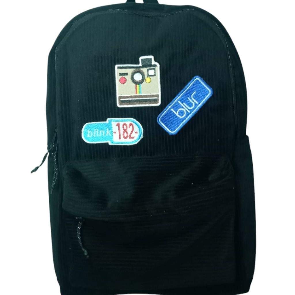 TAS RANSEL PRIA HITAM/TAS CORDUROY KEREN ABIS/TAS SEKOLAH ANAK