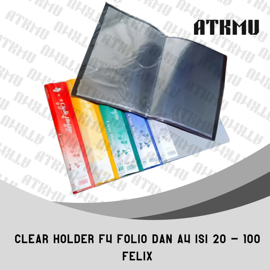 

Clear Holder Felix F4 - Folio dan A4 Isi 20 - 40 - 60 - 80 - 100 / Map isi Plastik