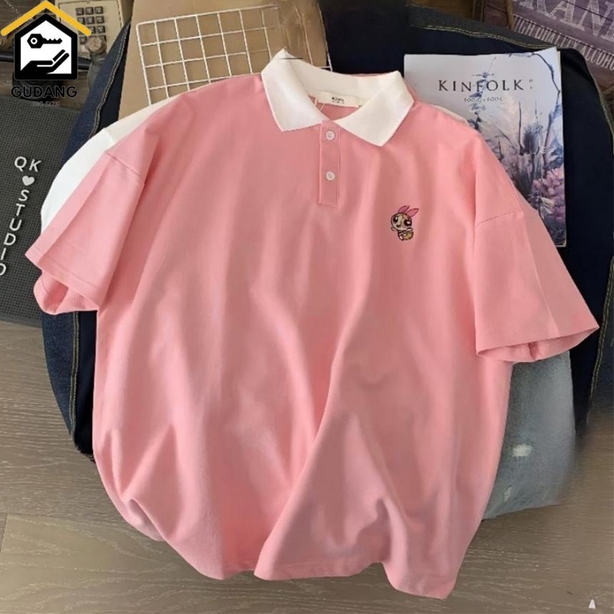 KAOS POLO Big Size ( M - 6XL ) Kaos Polo Jumbo Motif POWER PUFF  Polo Shirt Unisex M L XL XXL 3XL 4X