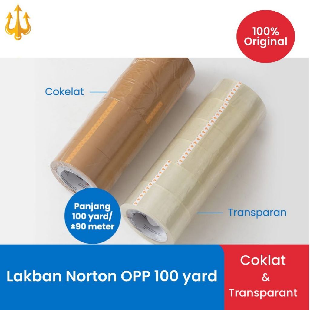 NORTON TAPE / LAKBAN COKLAT & TRANSPARANT / ISOLASI / LAKBAN NORTON / SIAP KIRIM