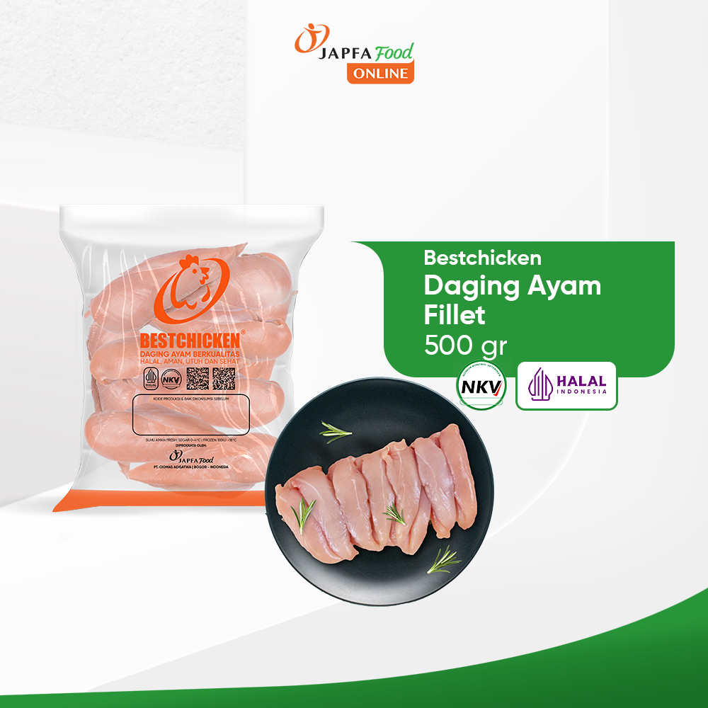 

Bestchicken Daging Ayam Fillet Dada Siap Masak Iris Panjang - Chicken Strip 500 gr