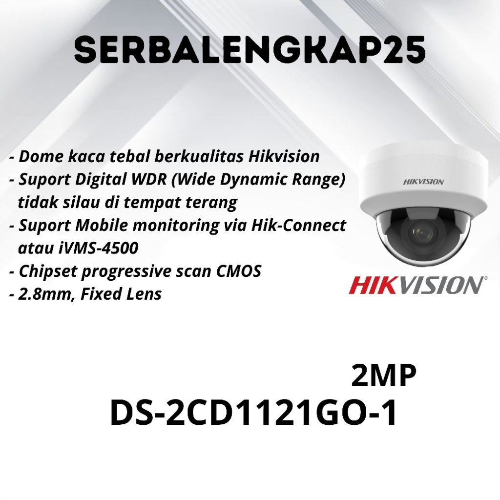 IP CAMERA INDOOR HIKVISION 2MP 1080P DS 2CD1121GO-CAMERA IP HIKVISION