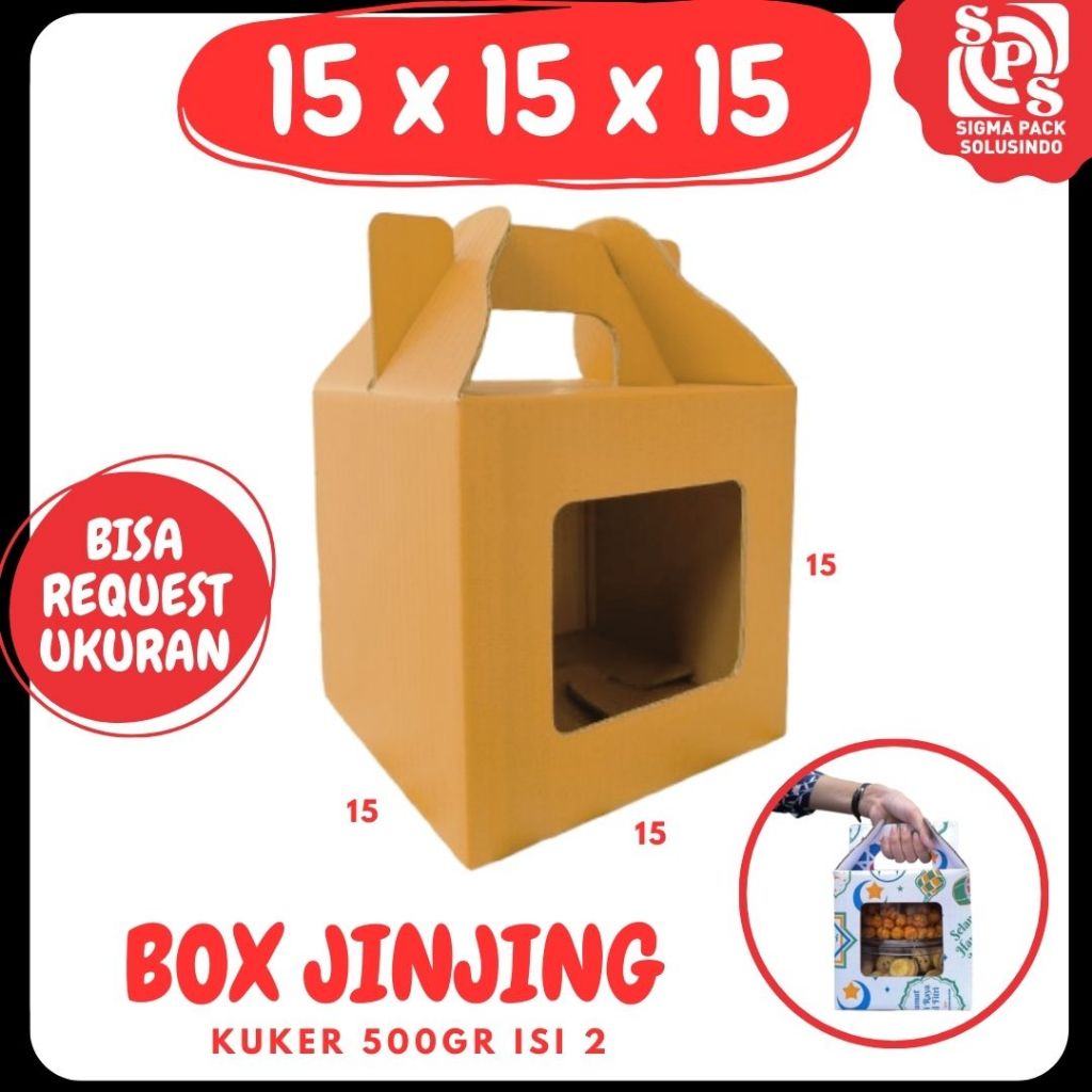 

Box Kuker 15x15x15 Toples 500gr Isi 2 Jinjing Gable Box Jar Kue Kering Dus Kemasan Souvenir