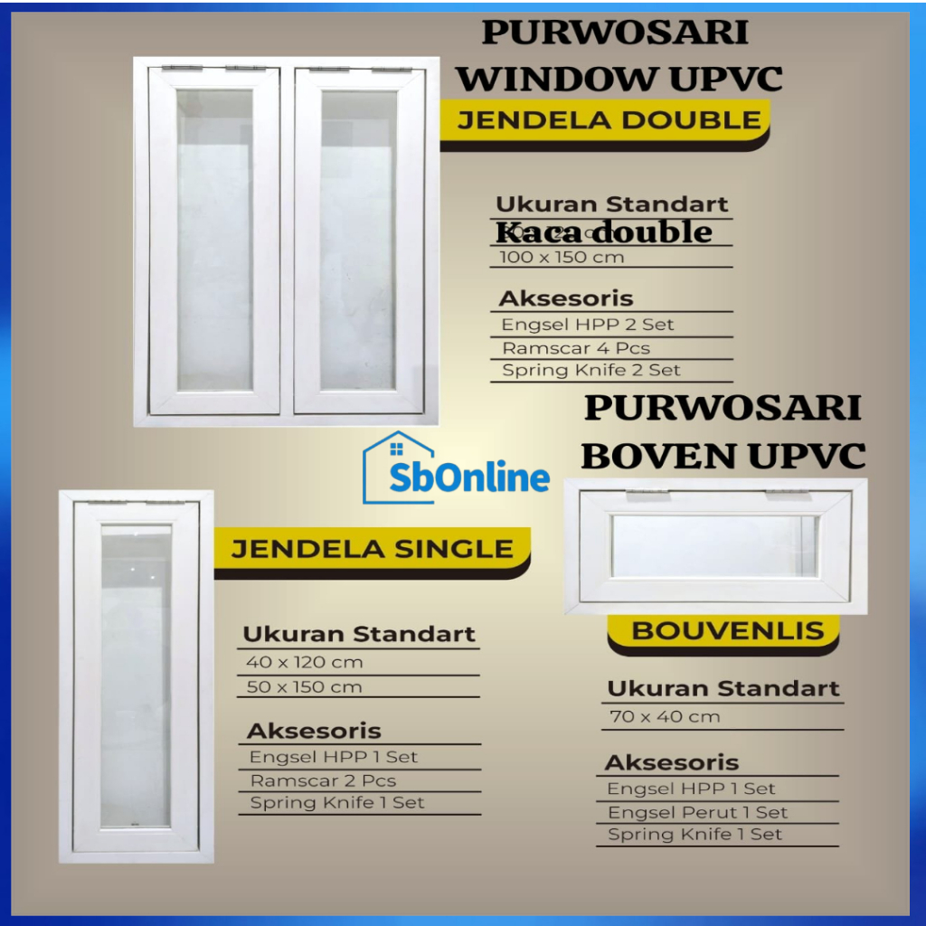 PURWOSARI JENDELA UPVC FREE ONGKIR AREA SEMARANG