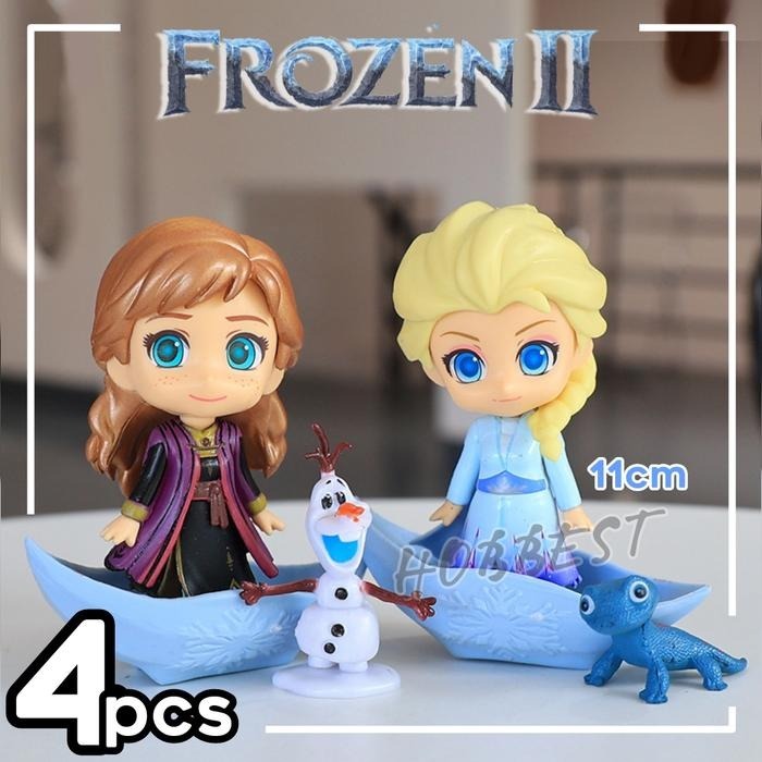 Mainan Figure Frozen Anna Elsa Olaf Salamander Set Isi 4