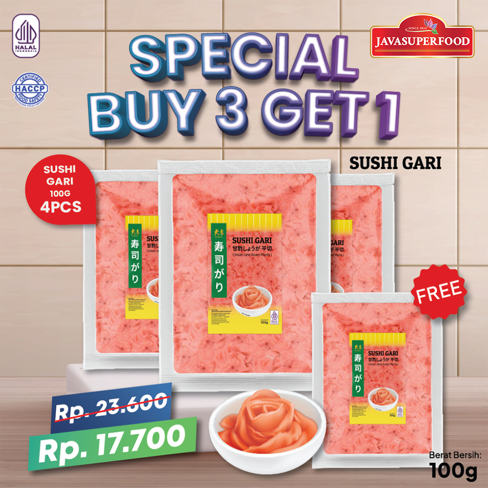 

(BELI 3 GRATIS 1) HALAL DAIKICHI SUSHI GARI / ACAR JAHE / GINGER PICKLE