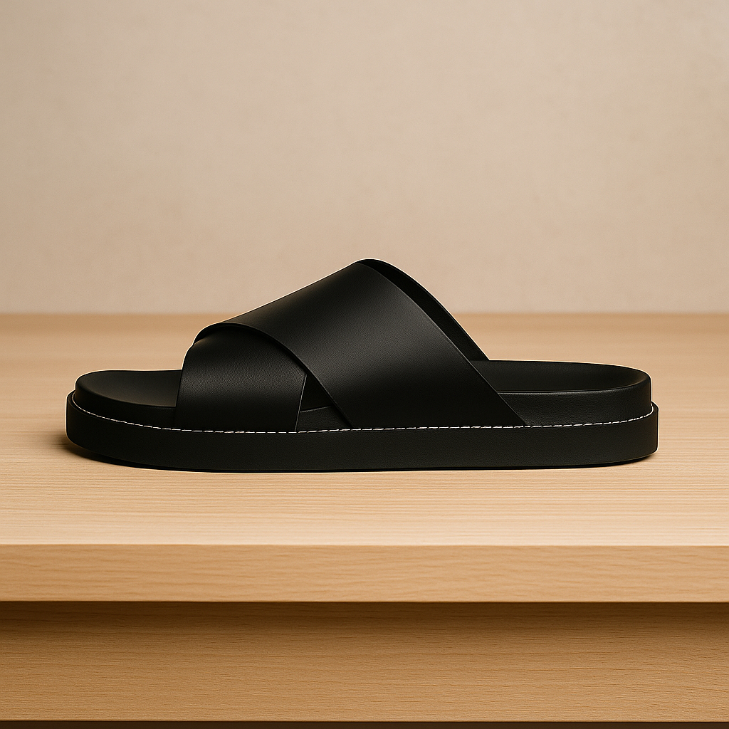 Sandal Footbed Pria - Monark Leather Series Zoe Berlin Sendal Cork Birken Slide Pria Cowok