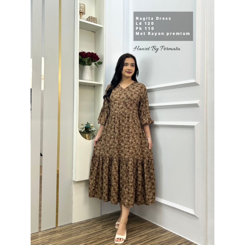 Nagita Dres daster rayon wanita motif
