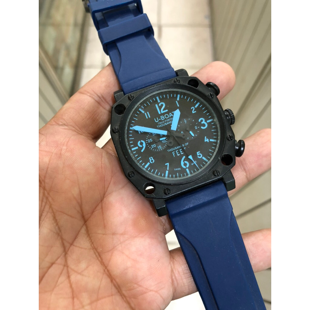 jam tangan pria elegan sport U boat chronograph