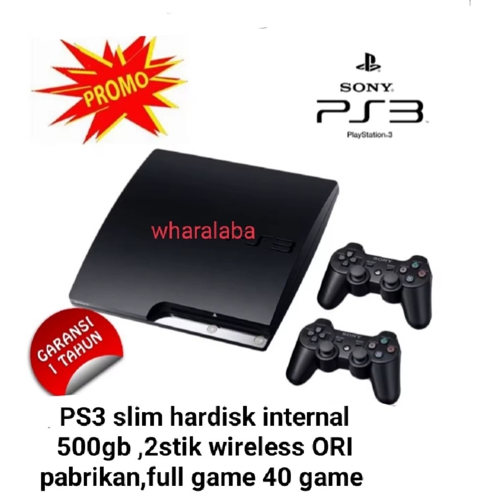 SONY ps3 slim Hardisk 500GB full game Bonus 2 stick sony