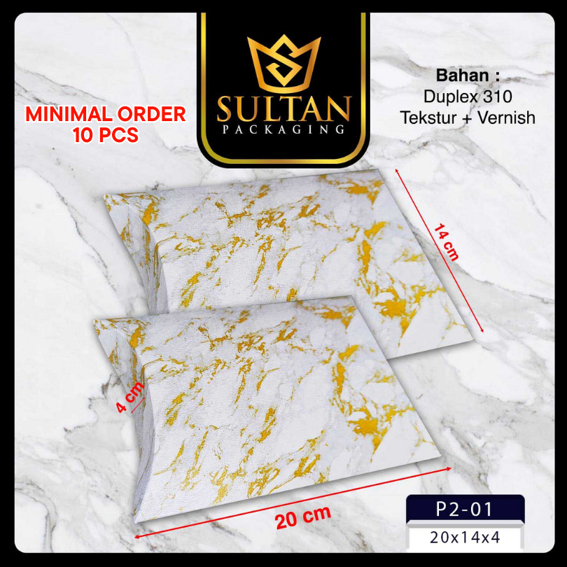 

Pillow Box - Souvenir Box Marble - Kotak Hadiah Kado Ulang Tahun - P2