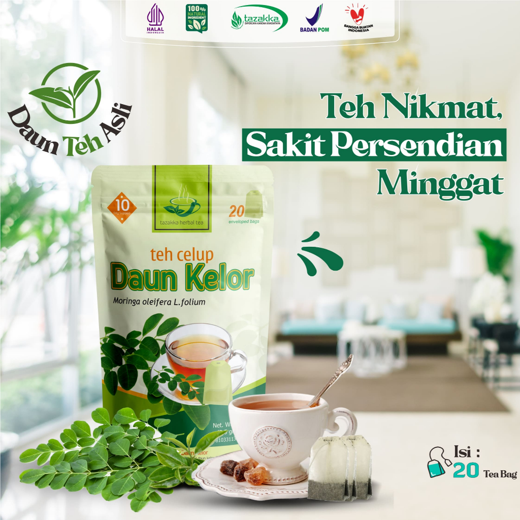 

Obat Pegal Linu Nyeri Persendian Dengan Teh Daun Kelor Moringa Isi 20 Kantung Teh Celup Original