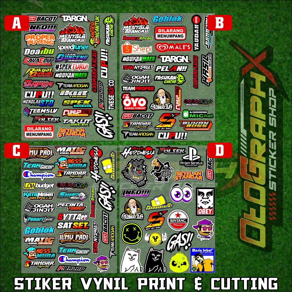 

Stiker Vinyl Racing Pack – Logo Sponsor & Kata-Kata Unik Serbaguna Sticker Terbaru