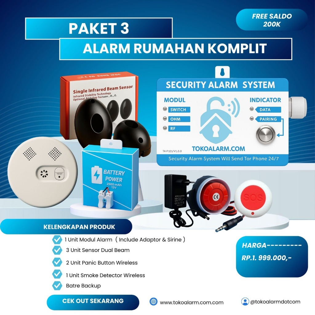 Alarm Anti Maling Berbasis Android/APK PAKET KOMPLIT 3 ( rumahan )