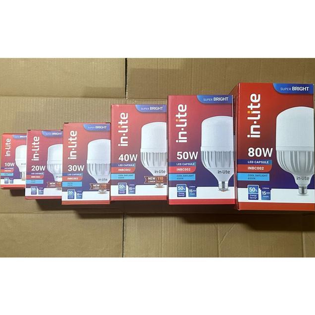 In-Lite Lampu Led Kapsul 80W 50W 40W 30W 20W 10W  In-Lite INBC002 Putih