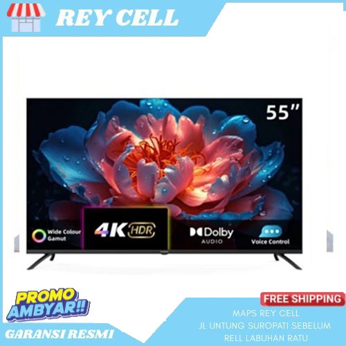 CHANGHONG U55QCN1 TV QLED 55 INCH GOOGLE TV SMART TV 55 INCH TV DIGITAL 4K CHANGHONG 55 " 55QCN1 NEW