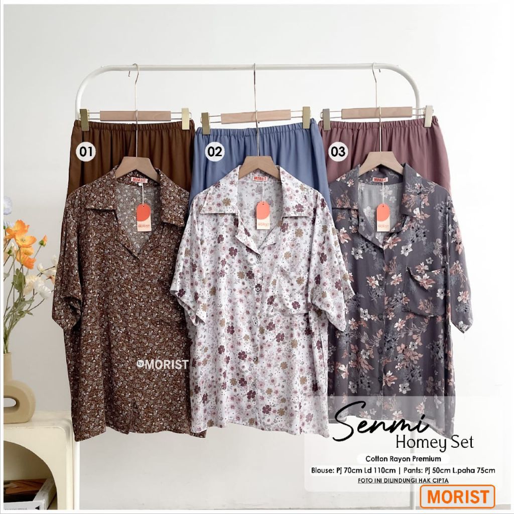 SENMI HOMSET / SETELAN WANITA CEWEK ATASAN DAN CELANA PENDEK PREMIUM BEST SELLER ORI MORIST