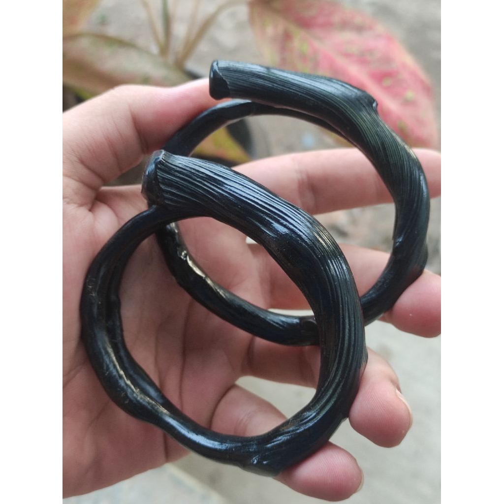 GELANG PRIA KEREN AKAR BAHAR HITAM NATURAL