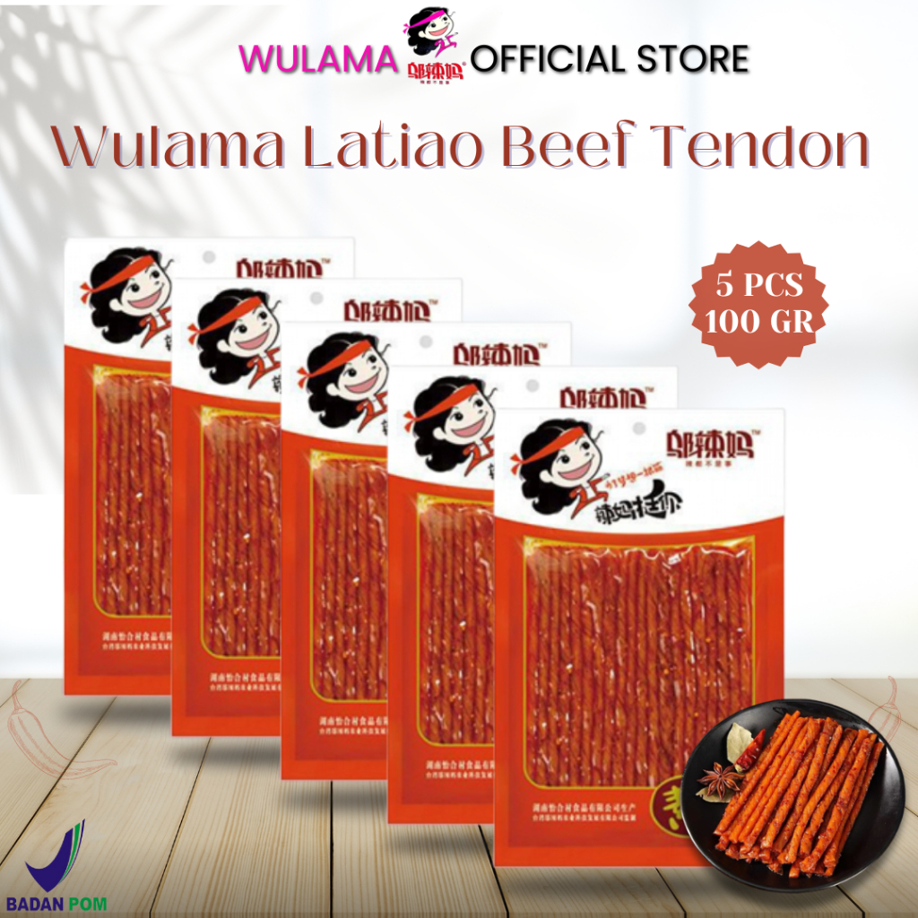

Wulama - [5pcs] Halal Cemilan Snack Vegetarian Kulit Tahu Spicy Garlic Tendon Bpom 70gr - 100gr