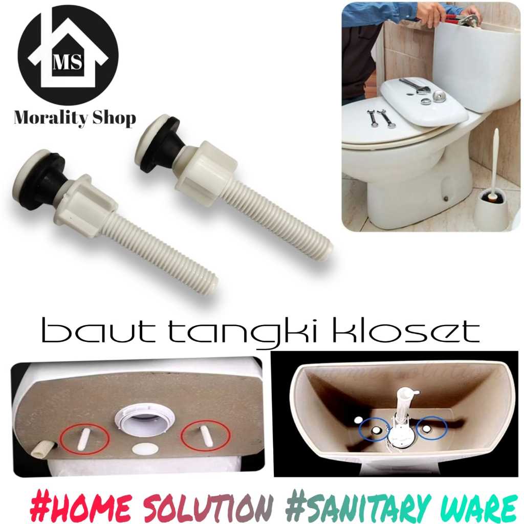 spare part closet toilet baut tangki kloset duduk mur plastik murah BC2