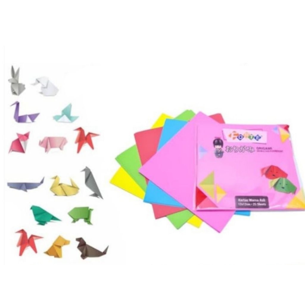 

Kertas Origami / Kertas Warna Lipat / Kertas Warna-warni - 25 Lembar (12 x 12 cm)