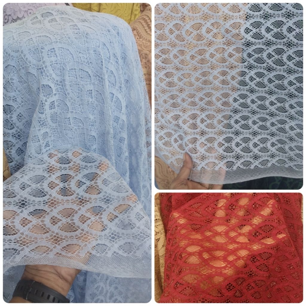 Kain/Bahan/BRUKAT KATUN LACE/Premium/Impor