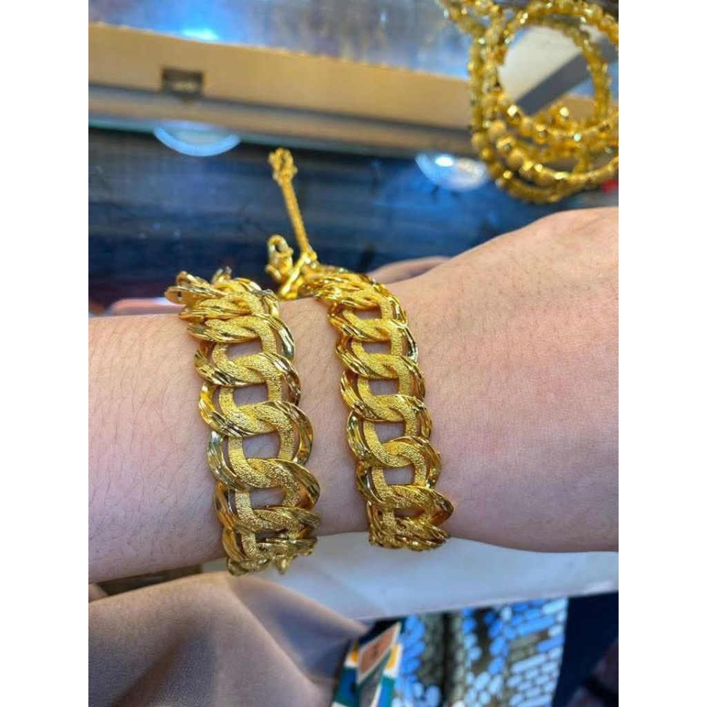 gelang lipan lapisan emas 24 k