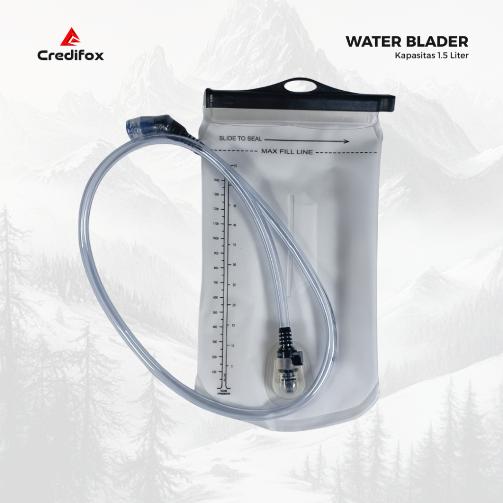CREDIFOX Waterblader Kapasitas 1.5 Liter - Kantong air minum outdoor - Botol minum lipat camping