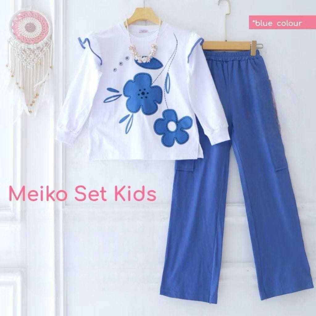 MEIKO SET KIDS (3THN-13THN) CELANA CARGO CRINKLE PRINTING // SETELAN MELDI // ONE SET ANAK REMAJA//l