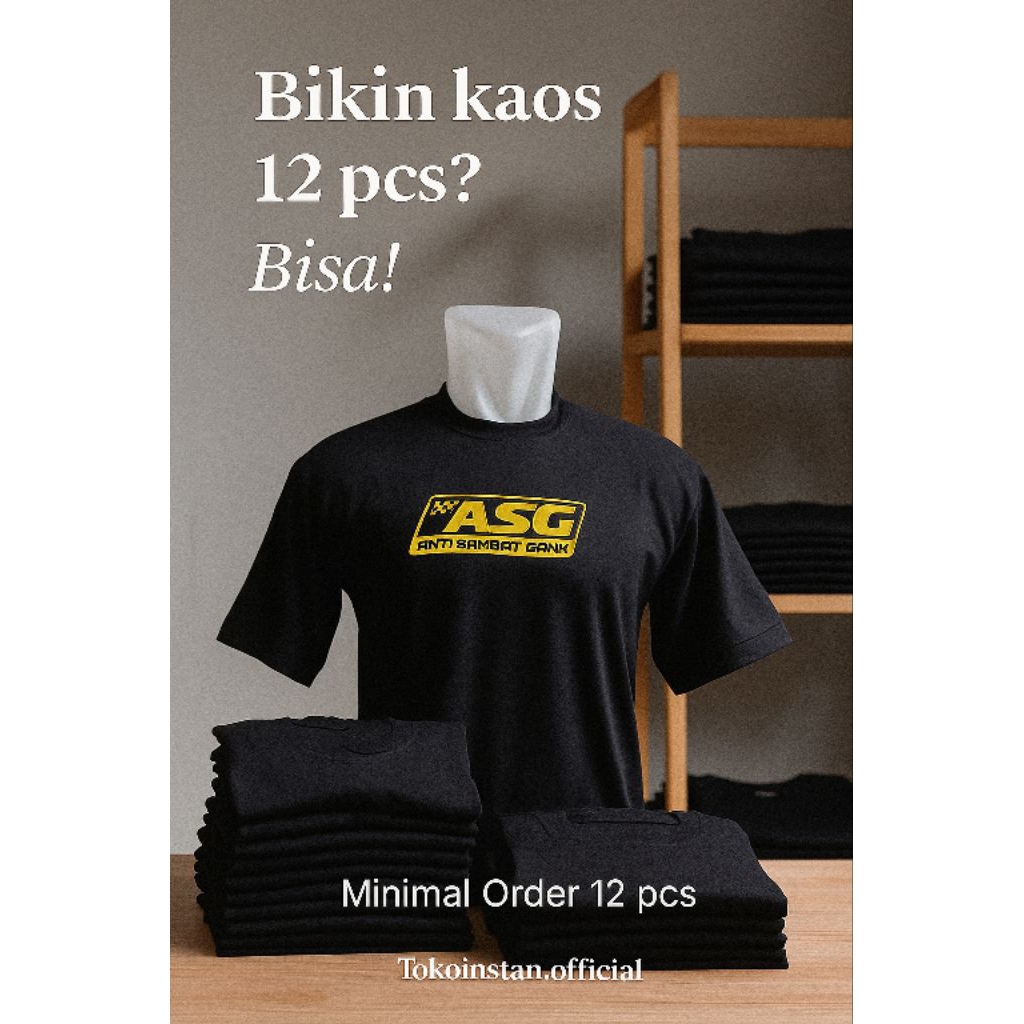 Bikin Kaos Custom Desain Sendiri – Minimal Order 12 Pcs | Cotton Combed