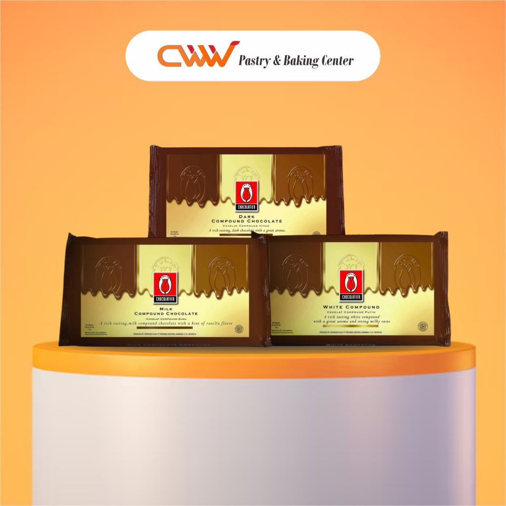 

Tulip Dark White Milk Compound Chocolate 1Kg Cokelat Coklat Batang Block Roti Kue Cake Cookies Snack