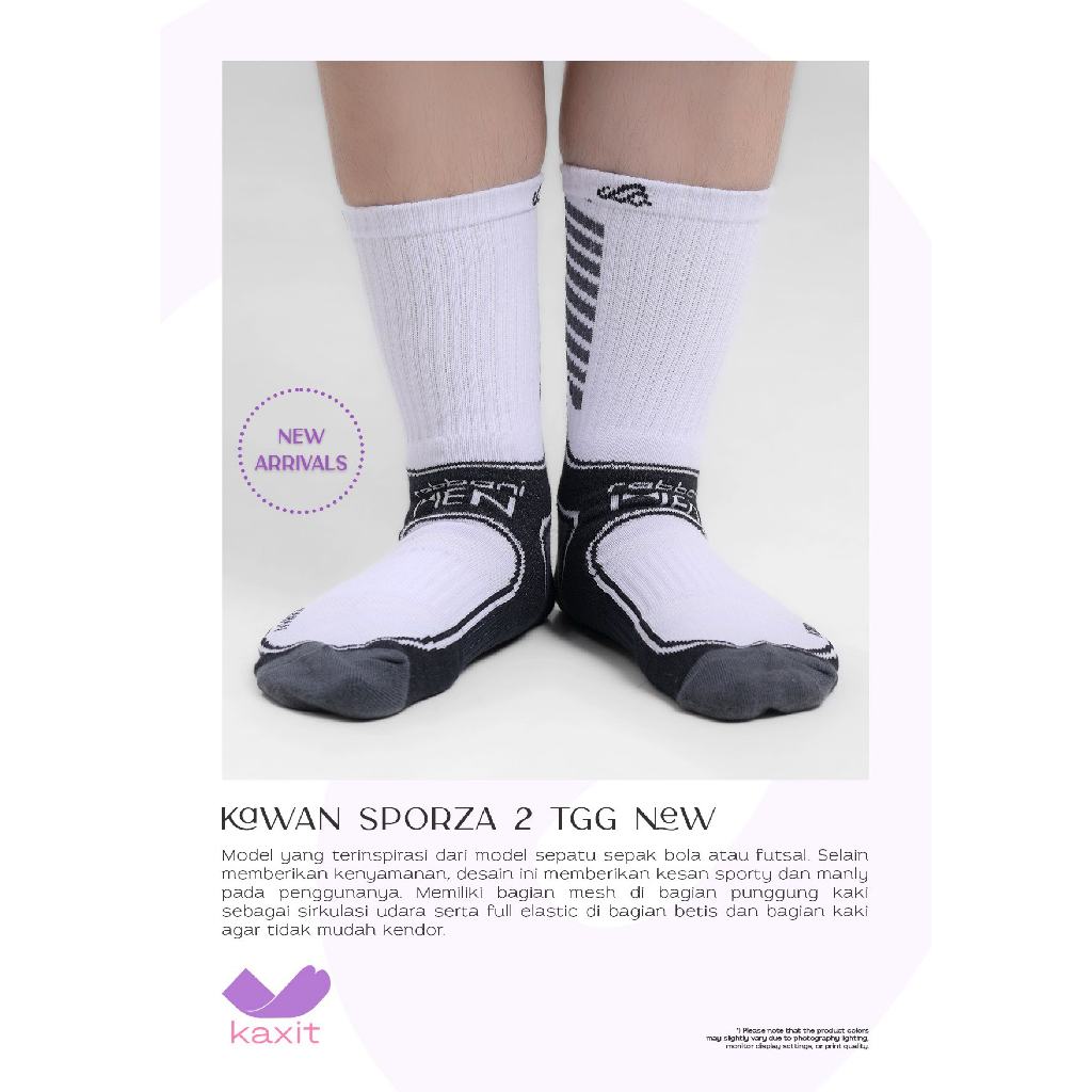 Kaos kaki Kawan Sporza 2 TTG New | Kaos Kaki sekolah | Kaos kaki Pria |  Kaos kaki Hitam Putih | Kao