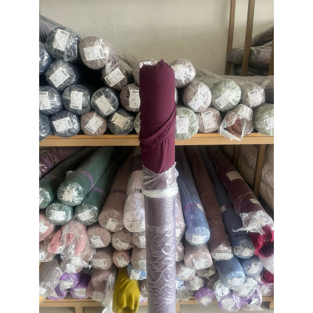 KAIN CERUTY BABYDOLL PREMIUM BURGUNDY 1 ROLLAN/GULUNGAN ISI 60 YARD