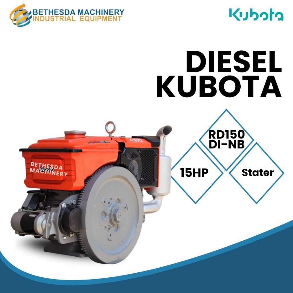 Diesel Kubota 15 HP / 15 PK Diesel Penggerak RD150DI-NB Stater Diesel