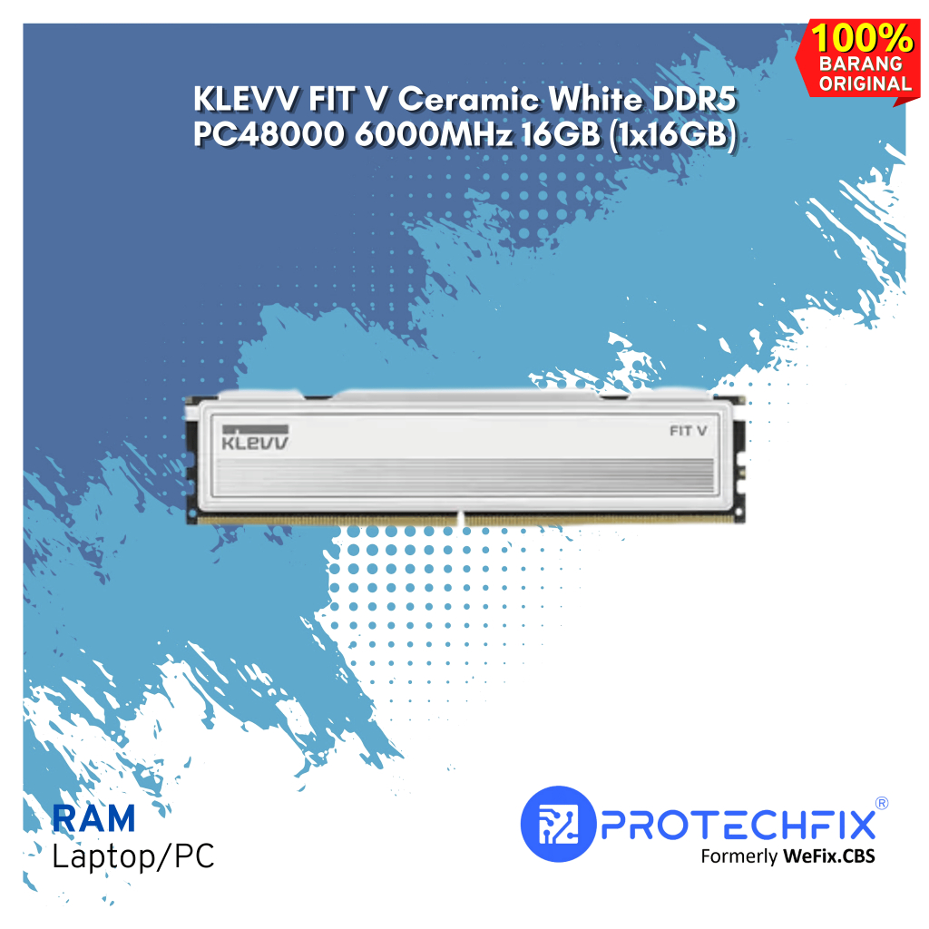 KLEVV FIT V Ceramic White DDR5 PC48000 6000MHz 16GB (1x16GB)