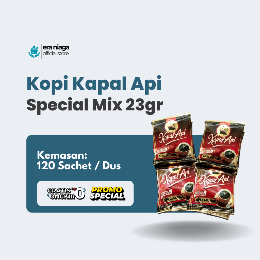

Kopi Kapal Api Special Mix Kemasan Sachet 23gr - 1 Dus @120 Pcs