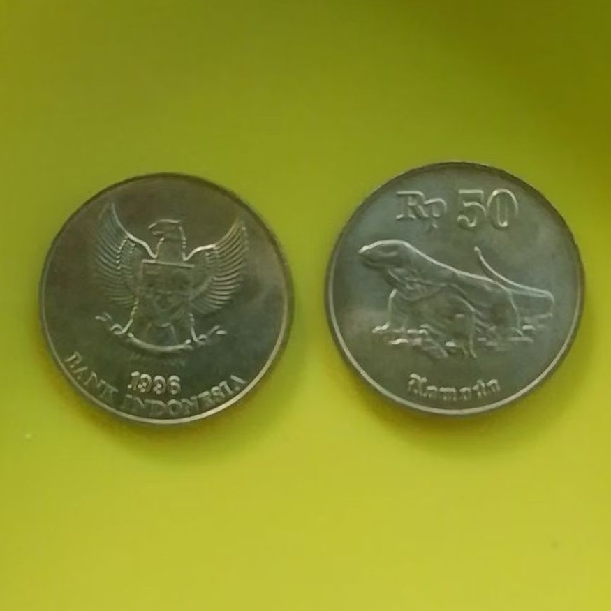 UANG KUNO KOIN 50 RUPIAH KOMODO TAHUN 1996