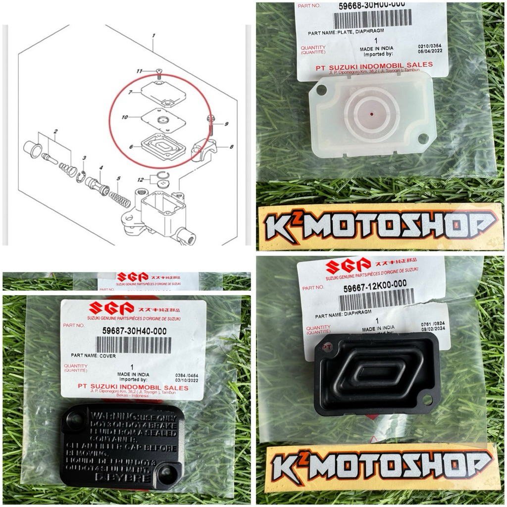 Karet Seal Tutup Tempat Minyak Rem Depan Satria Fu Injeksi GSX Plate Diaphragm Front Master Cylinder