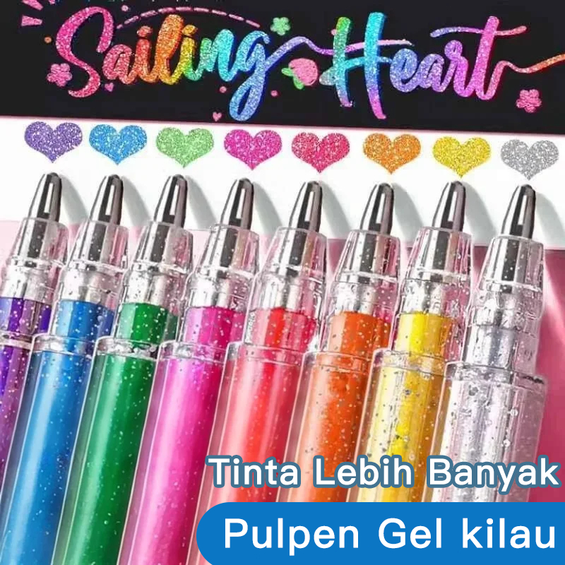 

PEN GLITTER WARNA-WARNI 1.0mm / Pulpen gel | Pena Gel Warna | Gell Pen Glitter