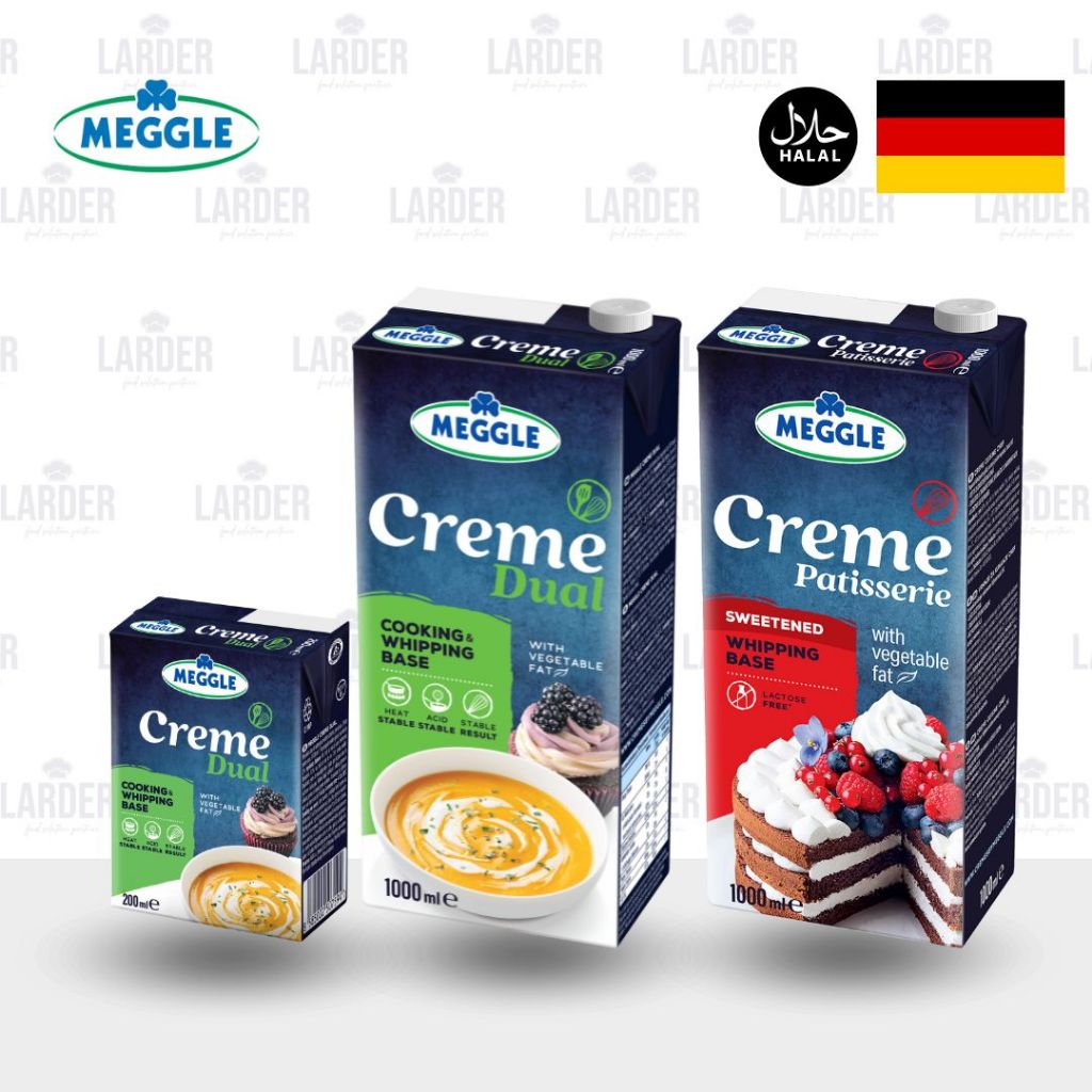 

Whipping & Cooking Cream MEGGLE Creme Pattiserie & Dual | Krim Masak & Krim Whipping Impor Jerman