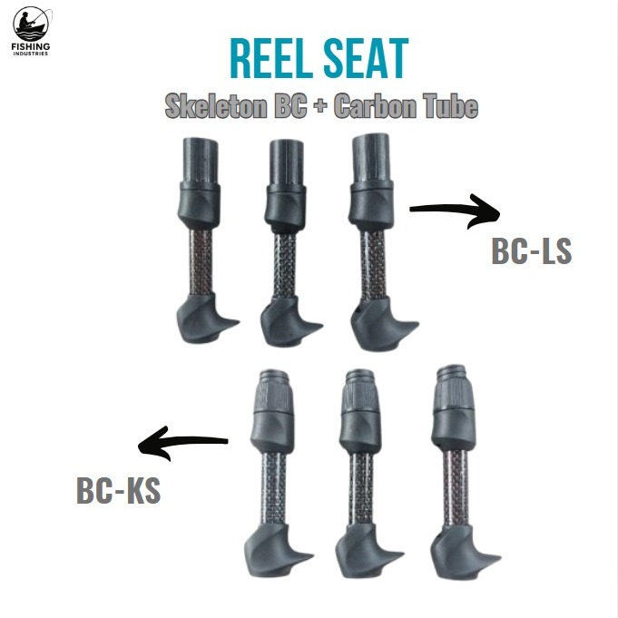 Reel Seat Skeleton ukuran 16 BC Carbon Tube Motif Glossy Custom Joran